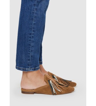 Pepe Jeans Brązowe skórzane buty Kara Urban