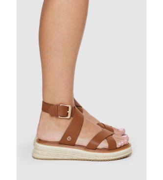 Pepe Jeans Rjavi sandali Kate Nature