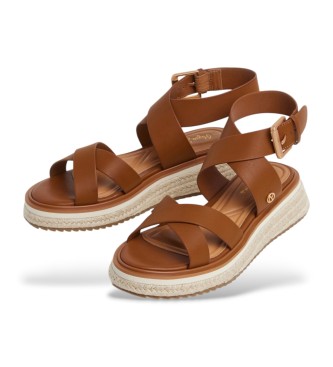 Pepe Jeans Rjavi sandali Kate Nature