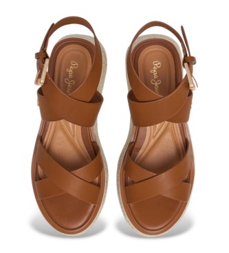 Pepe Jeans Rjavi sandali Kate Nature