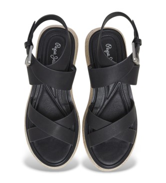Pepe Jeans Sandali Kate Nature črni
