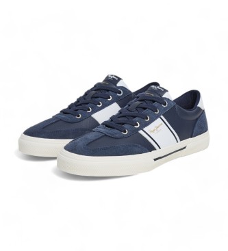 Pepe Jeans Kenton Club - Baskets en cuir bleu marine