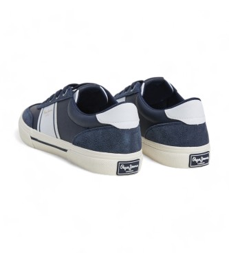 Pepe Jeans Tnis Kenton Club em pele azul-marinho