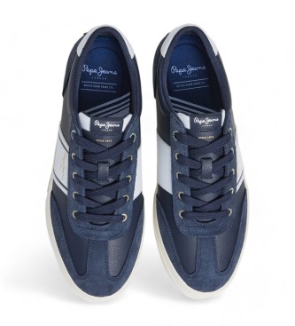 Pepe Jeans Kenton Club - Baskets en cuir bleu marine