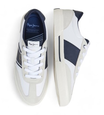 Pepe Jeans Kenton Club leather trainers white 