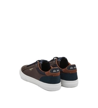Pepe Jeans Kenton Court brown leather sneakers