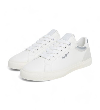 Pepe Jeans Zapatillas de piel Kenton Court blanco