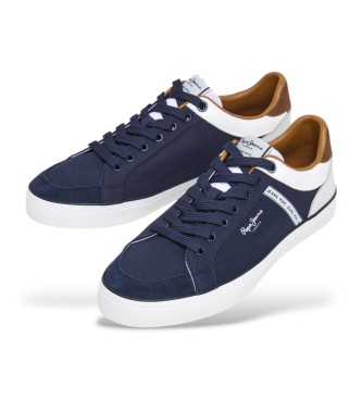 Pepe Jeans Baskets en cuir marine Kenton stage