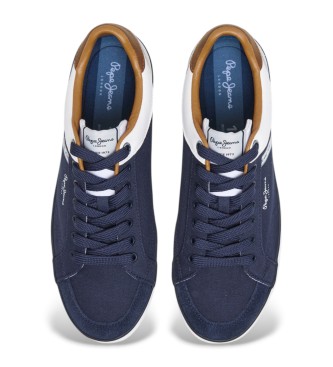 Pepe Jeans Baskets en cuir marine Kenton stage