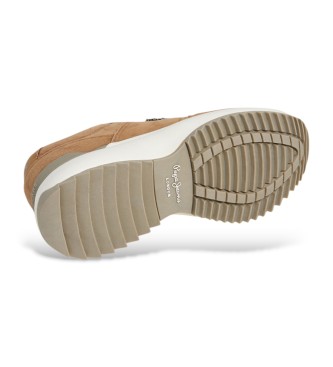 Pepe Jeans Kimi Block brown leather trainers