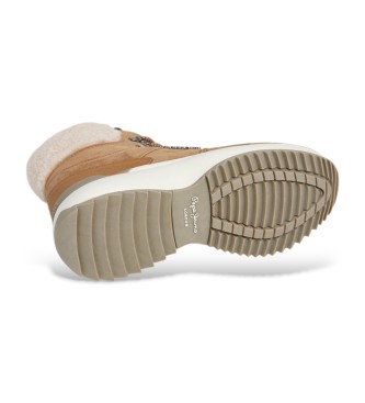 Pepe Jeans Kimi Desert brown leather trainers