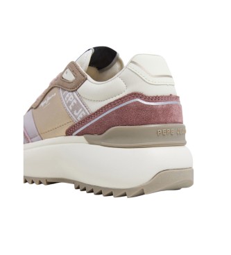 Pepe Jeans Sneakers Kimi Glam in pelle rosa e beige