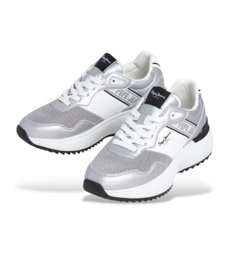 Pepe Jeans Kimi Mesh Leather Sneakers cinzento