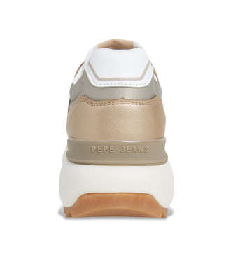 Pepe Jeans Kimi Mesh Leather Sneakers bege
