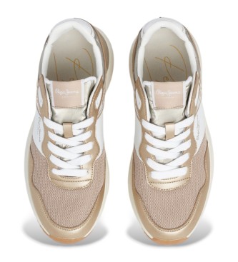 Pepe Jeans Kimi Mesh Leather Sneakers bege
