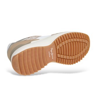 Pepe Jeans Kimi Mesh Leather Sneakers bege