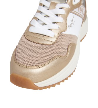 Pepe Jeans Kimi Mesh Leather Sneakers bege