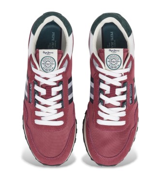 Pepe Jeans Zapatillas de Piel Kingston College granate
