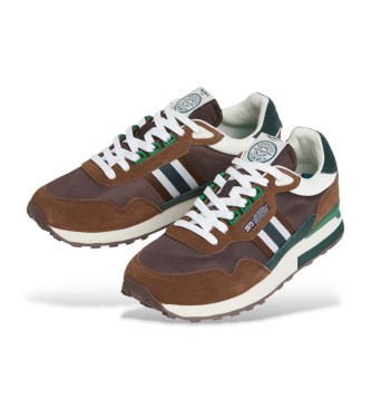 Pepe Jeans Zapatillas de Piel Kingston College marrn