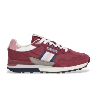 Pepe Jeans Kingston College lder-sneakers i bordeaux
