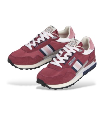 Pepe Jeans Kingston College lder-sneakers i bordeaux