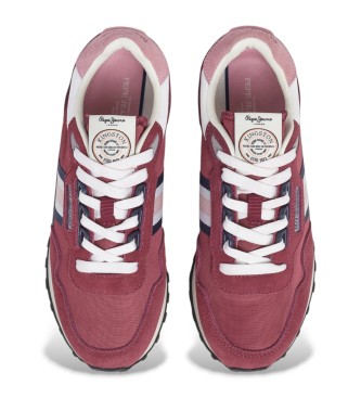 Pepe Jeans Kingston College lder-sneakers i bordeaux