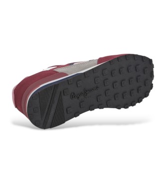 Pepe Jeans Kingston College lder-sneakers i bordeaux