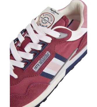 Pepe Jeans Kingston College lder-sneakers i bordeaux