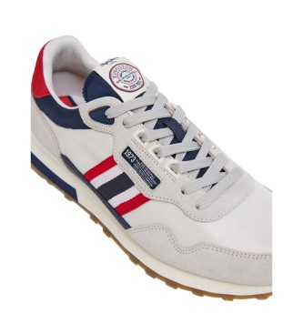 Pepe Jeans Sneakers in pelle Kingston Heritage bianche, grigie