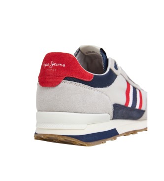 Pepe Jeans Sneakers in pelle Kingston Heritage bianche, grigie