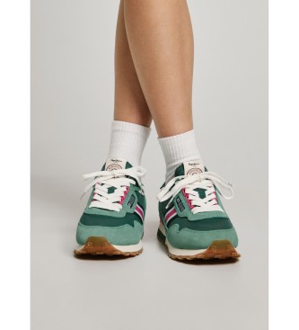 Pepe Jeans Zapatillas de piel Kingston Heritage verde