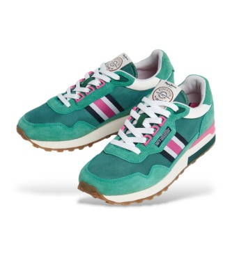 Pepe Jeans Zapatillas de piel Kingston Heritage verde