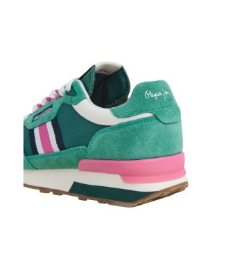 Pepe Jeans Zapatillas de piel Kingston Heritage verde