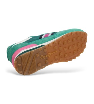 Pepe Jeans Zapatillas de piel Kingston Heritage verde