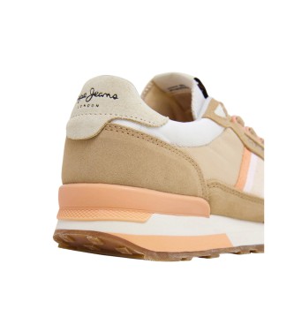 Pepe Jeans Sapatilhas de couro bege Kingston Heritage