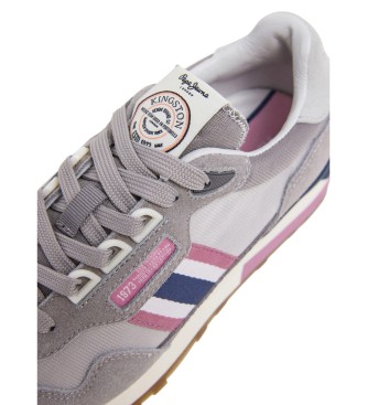 Pepe Jeans Sneakers in pelle grigia Kingston Heritage