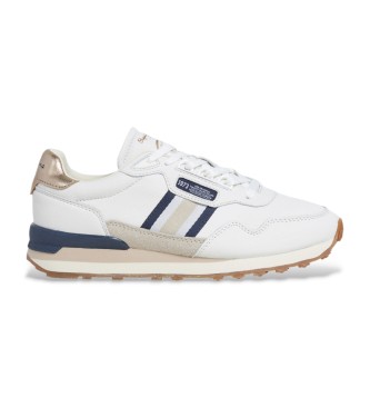 Pepe Jeans Sneakers Kingston Nature in pelle bianca