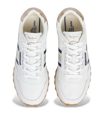 Pepe Jeans Sneakers Kingston Nature in pelle bianca
