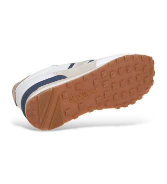 Pepe Jeans Sneakers Kingston Nature in pelle bianca