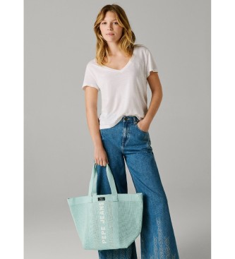 Pepe Jeans Knit Winslow blue shopper bag