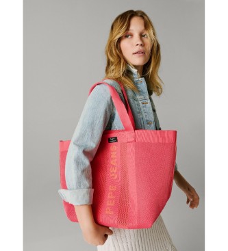 Pepe Jeans Bolso shopper Knit Winslow rosa