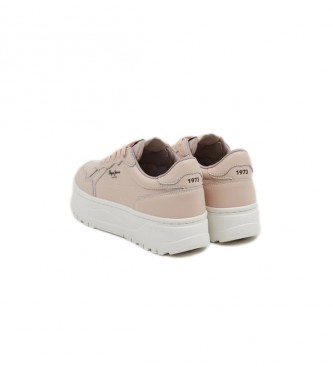 Pepe Jeans Kore Britt nude leather slippers