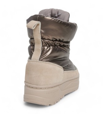 Pepe Jeans Bottines en cuir taupe mtallis Kore