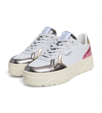 Pepe Jeans Sneakers Kore Moon in pelle bianca