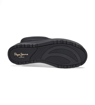 Pepe Jeans Botines de piel Kore Zip negro