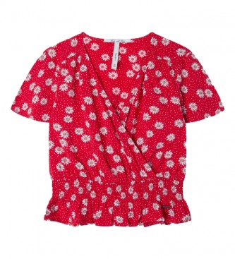 Pepe Jeans Blusa in pizzo rosso