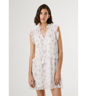 Pepe Jeans Volnena obleka bela