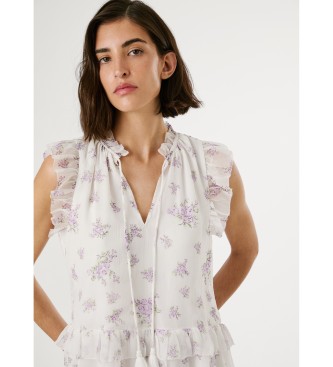 Pepe Jeans Volnena obleka bela