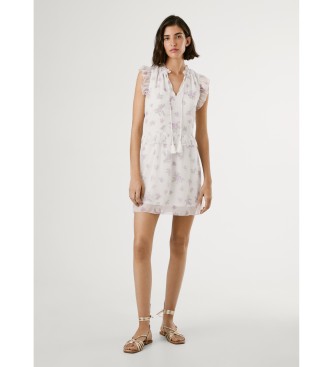 Pepe Jeans Volnena obleka bela