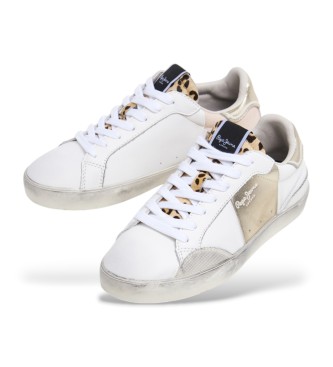 Pepe Jeans Sneakers Lane Fun W in pelle bianca